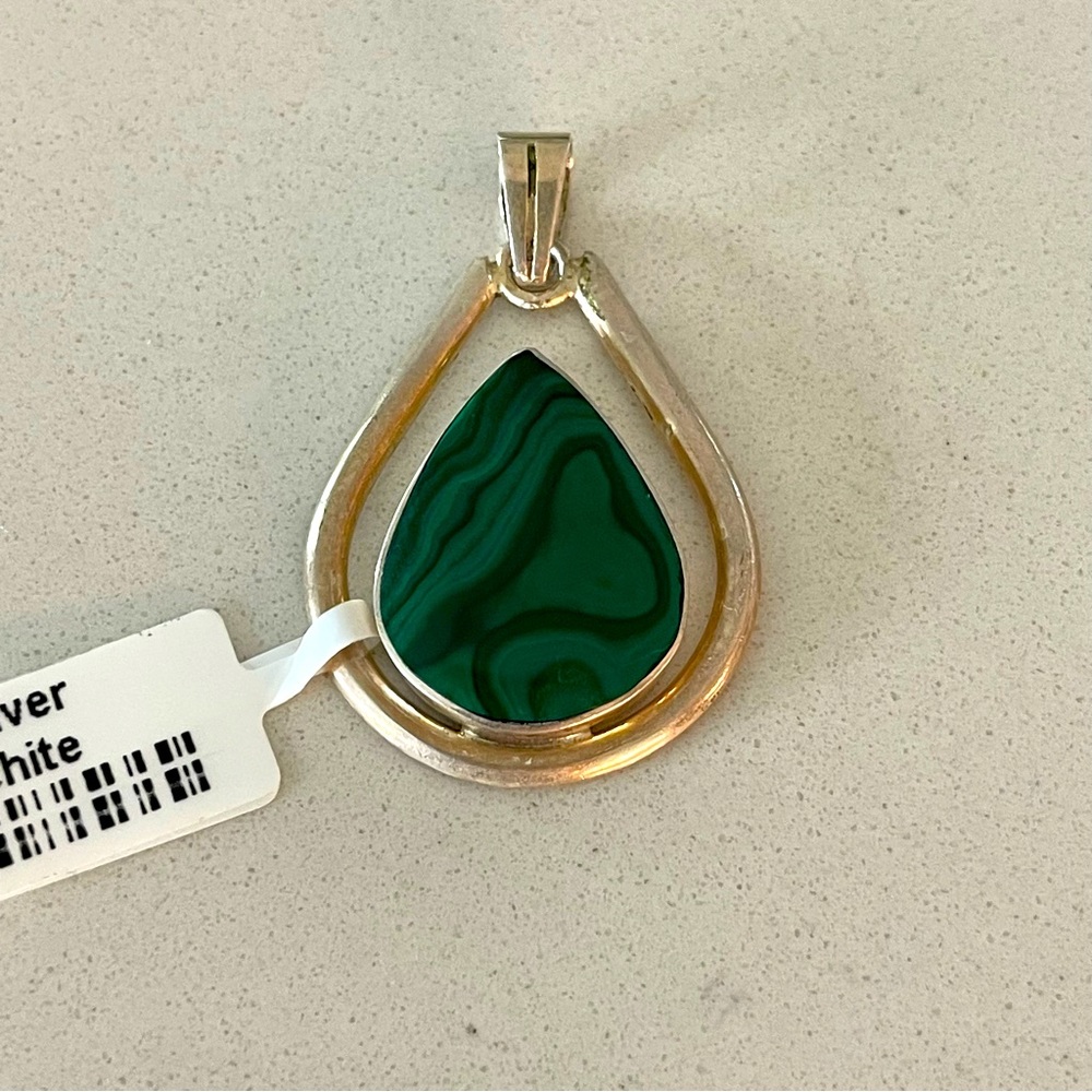 Sterling silver 925 Malachite pendant
